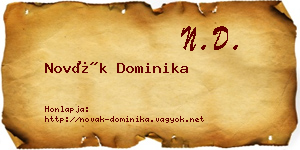 Novák Dominika névjegykártya